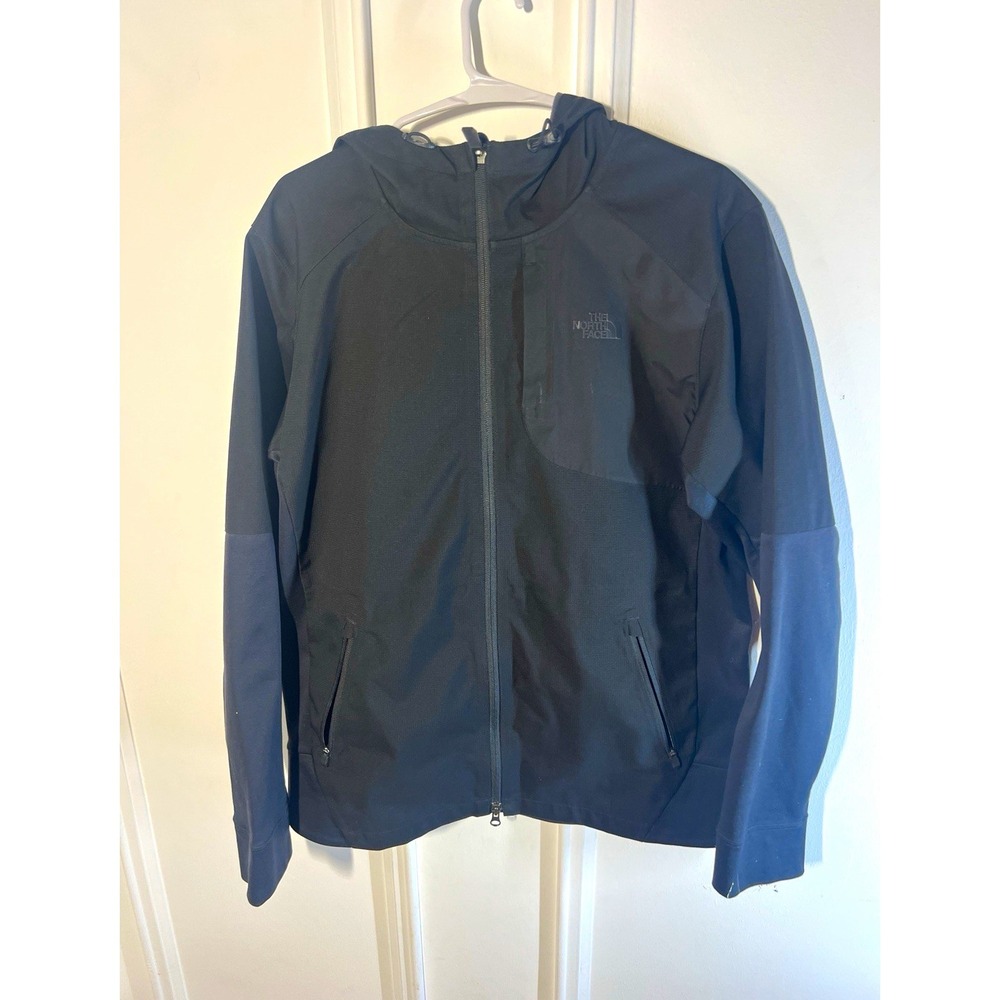 The North Face Mens Medium Black Hooded Technical Jacket NF0A3NYP Full Zip